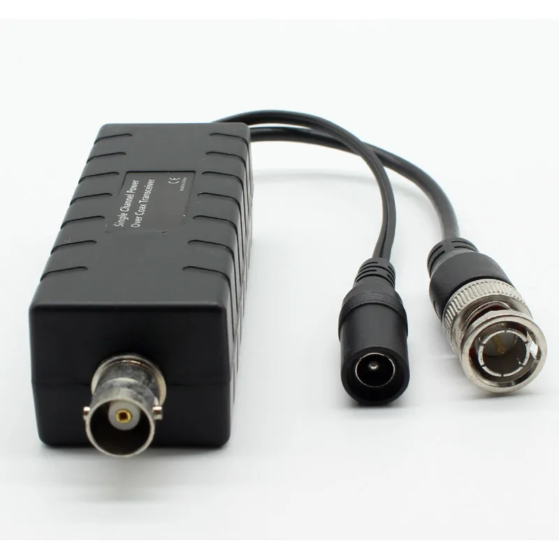 

one pair BNC video DC power adapter transmission single channel power over coax transceiver to 400m