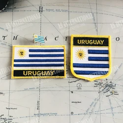 URUGUAY National Flag Embroidery Patches Badge Shield And Square Shape Pin One Set On The Cloth Armband   Backpack  Decoration