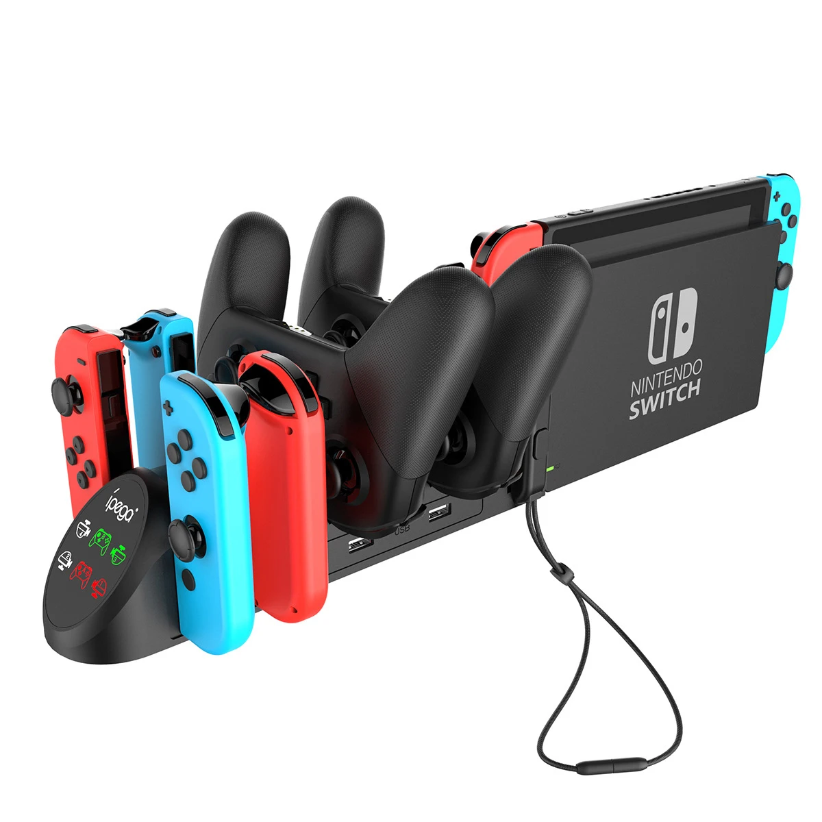 

for Nintendo Switch Charging Dock Stand High-speed Rail Design Joycon Display Charger With USB 2.0 Socket Game Accessories