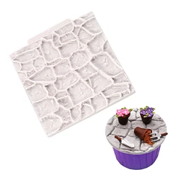 Cobble Stone Brick Wall Silicone Molds For Baking Fondant Cake Decorating Tools Embosser Baking Mould Kitchen Tools