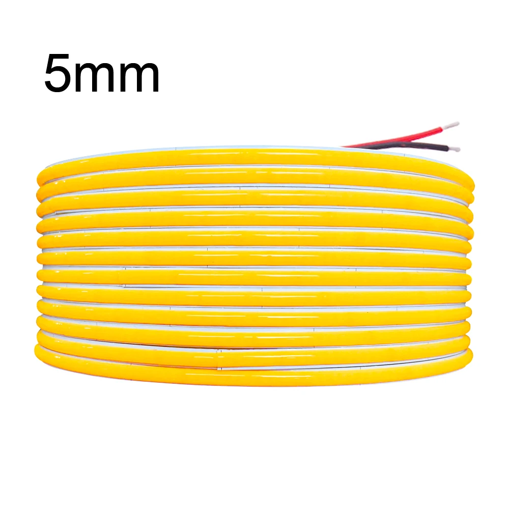 

12V 24V High Density COB LED Strip Light Bar Flexible 5mm PCB 384LED RA90 Warm Nature White DC12V Led Lighting Decor COB Strips