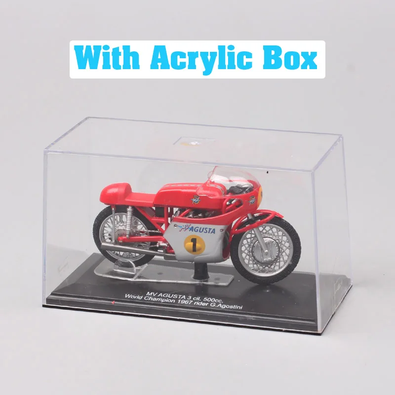 1 22 Scale Vintage Italeri MV Agusta 500cc World Champion 1967 Rider #1 G Agostini Diecast Motorcycle Model Toy Bike Acrylic Box