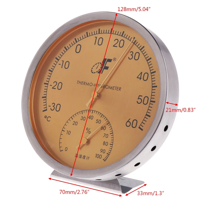 

Термометр-Гигрометр 62KD из нержавеющей стали с аналоговым циферблатом, измеритель влажности и температуры