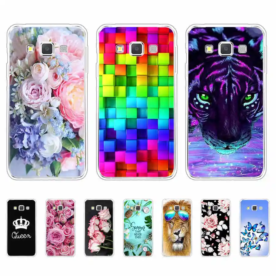 Silicon Phone Case For Samsung Galaxy A3 2015  A300 Soft TPU Back Cover For Samsung A3 2015 A300H A3000 SM-A300F Flower Cat