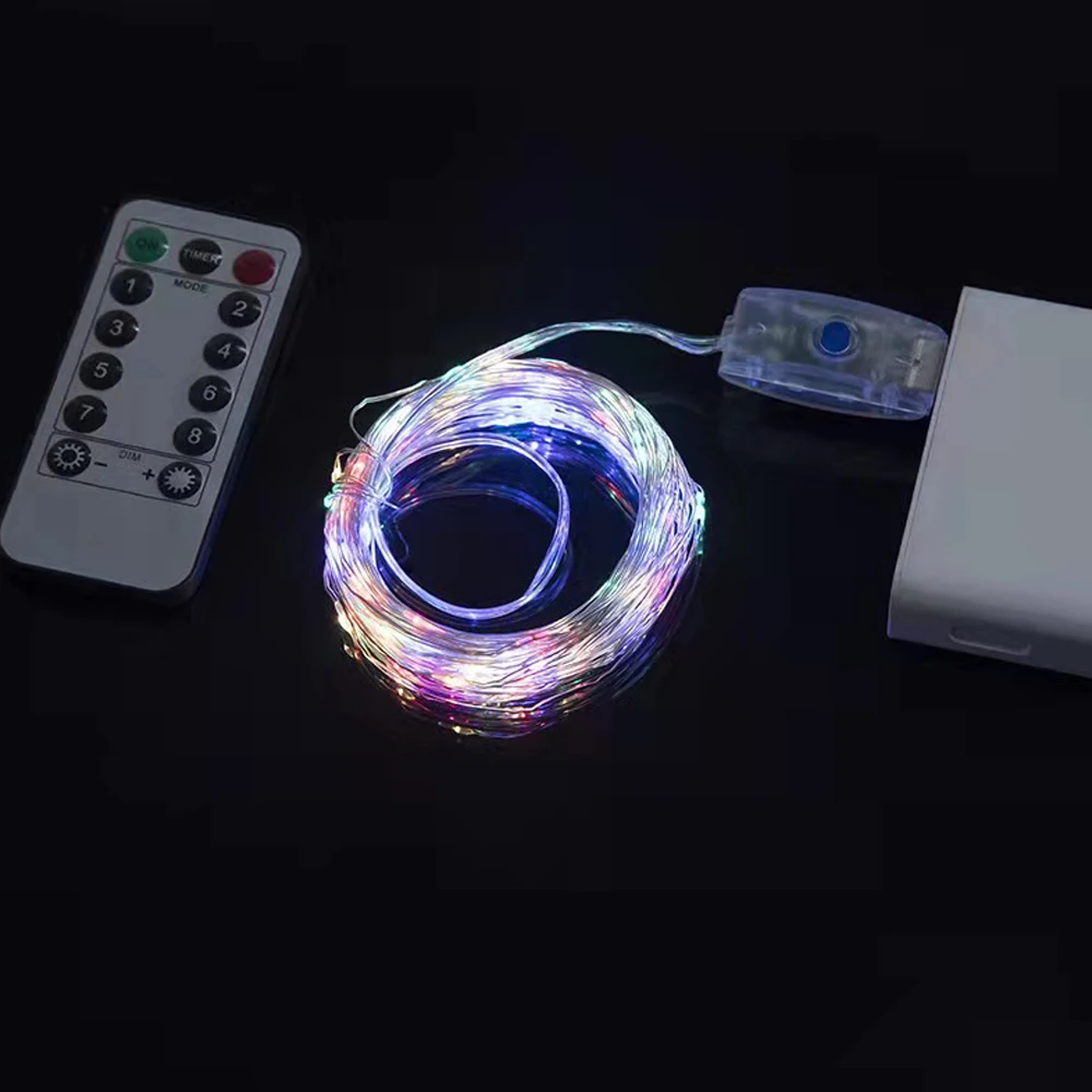 Led Copper Wire String Light 2M 3M 4M 5M USB Operated 8Mode Remote Control Lights Fairy garlands for Wedding Christmas Decor