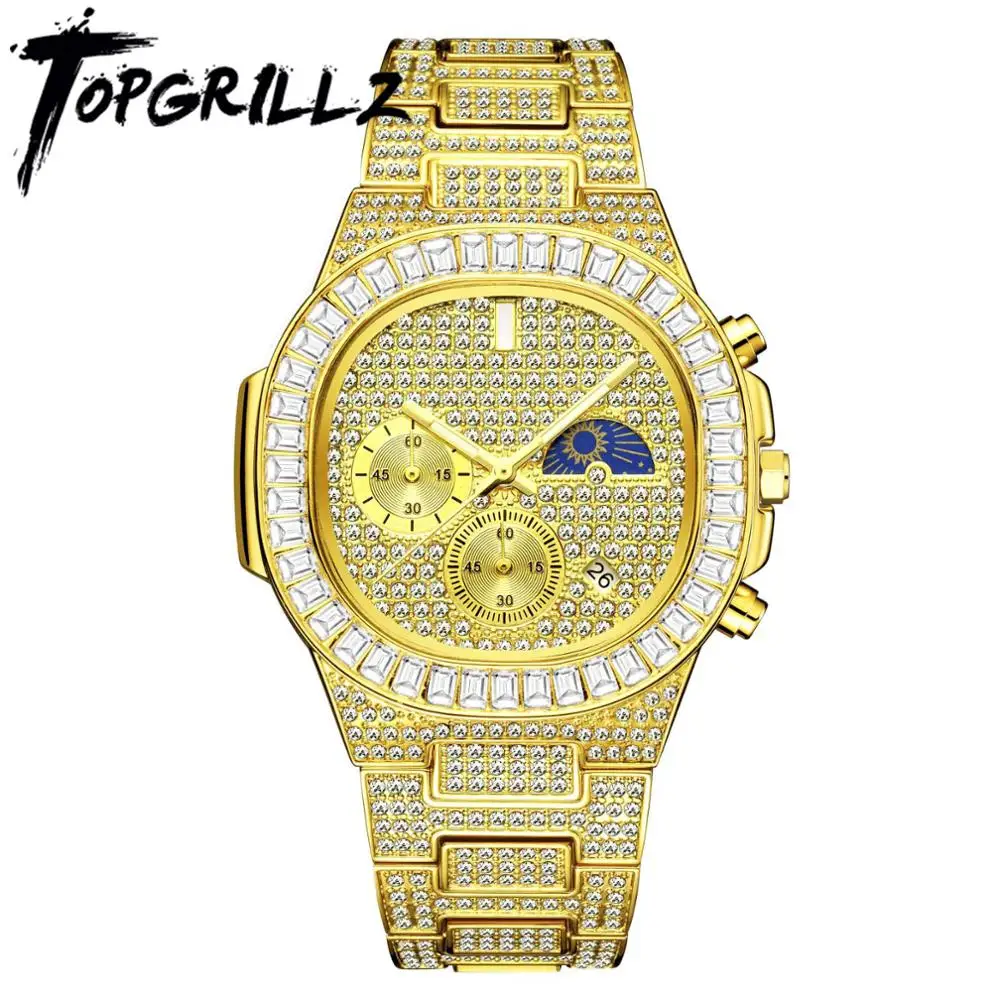 

TOPGRILLZ 2020 Новые водонепроницаемые часы высокого качества Топ бренд роскошный браслет из нержавеющей стали Кварцевые часы коммерческие часы