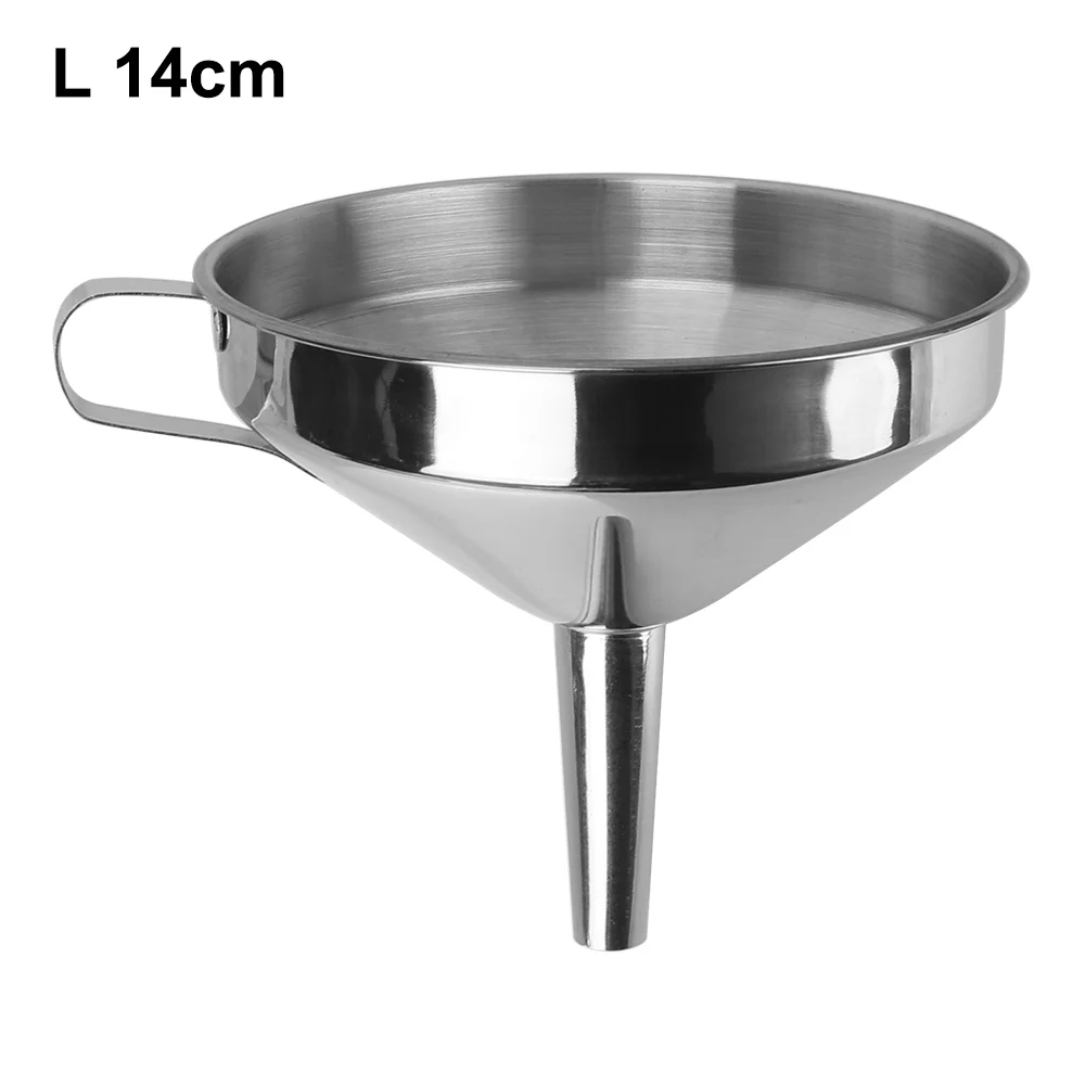 With Detachable Filter For Canning Kitchen Tools Metal Funnel Stainless Steel Bar Wine Beer Oil Flask Funnel