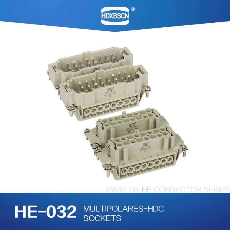 HDXBSCN SOCKETS MULTIPOLARES-HDC SOCKETS RECTANGULAR HE-032 HEAVY DUTY CONNECTOR