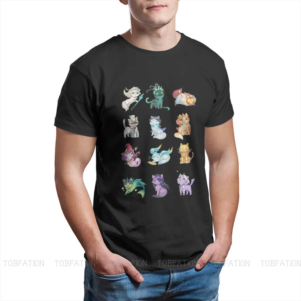 League Of Legends LOL 100% Cotton TShirts League of Support Cats Essential Personalize Homme T Shirt Funny Clothing 6XL