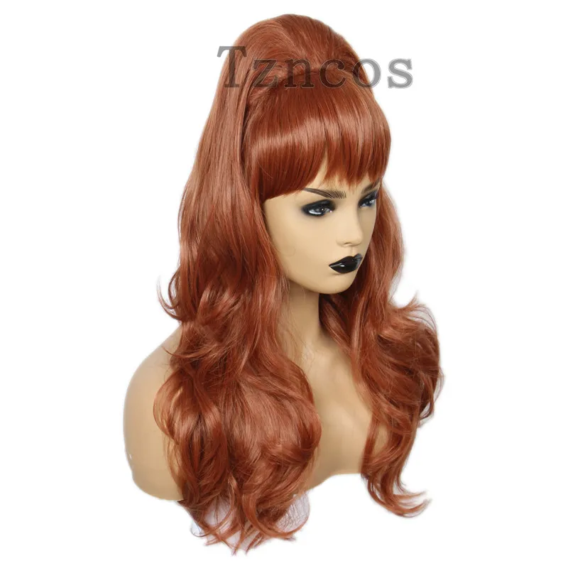 Tzncos 70s 80s Women Housewife Beehive Costume Wigs Wife Red Brown Hair