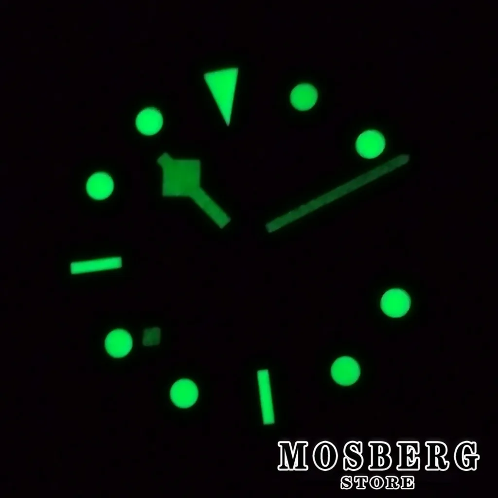 28.5mm Black Green Sterile Luminous Watch Dial Watch Hands With Date Window For NH35 NH35A Movement Accessory Parts