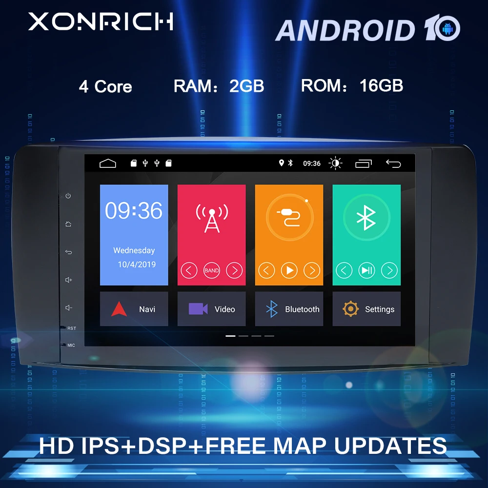 Xonrich Android 10 Car Radio GPS navigation DVD Player for Mercedes Benz R Class W251 R280 R300 R320 R350 R63 2006-2013 Stereo