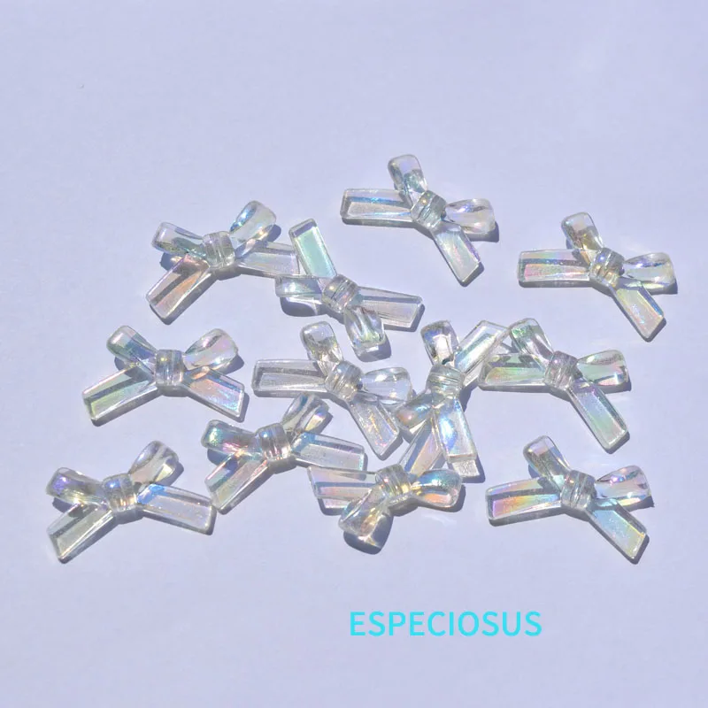 DIY Necklace Department Cartoon Bow Charms Multi Color Plated Bowknot Pendants Big Acrylic beads 34*19MM Jewelry Making Findings