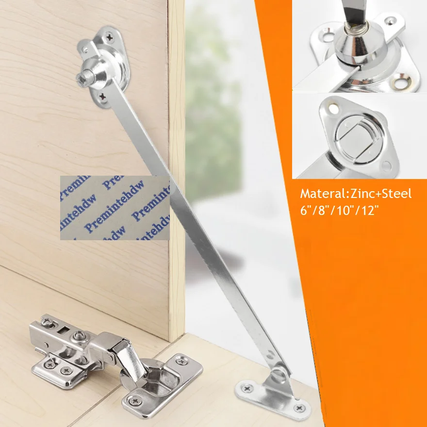 

4Pcs Cabinet Door Down Drop Lid Stay Friction Sliding Rail With Tension Adjustment Chrome