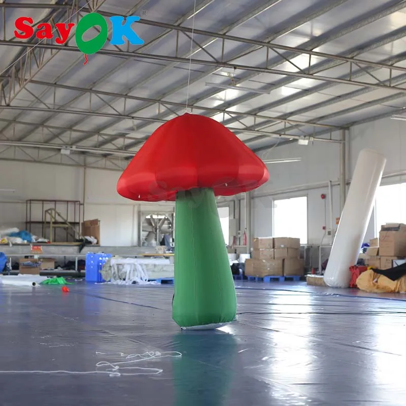 2m Height Inflatable Mushroom Ground Lighting with Colored LED Lights for Event, Wedding, Party Decorations