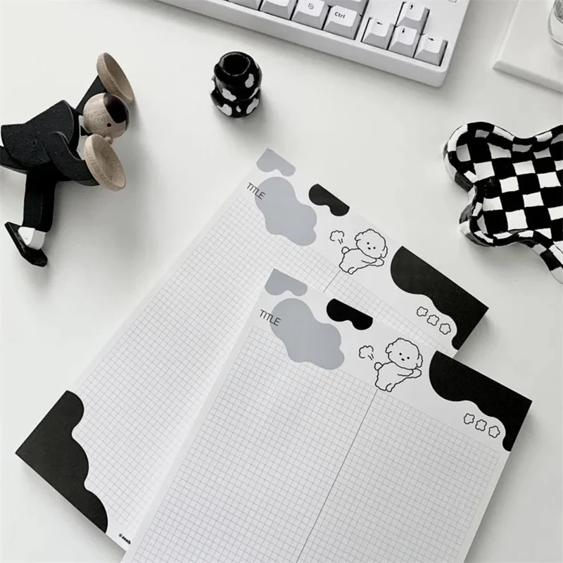 Cartoon Cute Marshmallow Puppy Memo Pad B5 Korean Ins Student Word Book Notebook Grid Horizontal Line 30sheets Kawaii Stationery