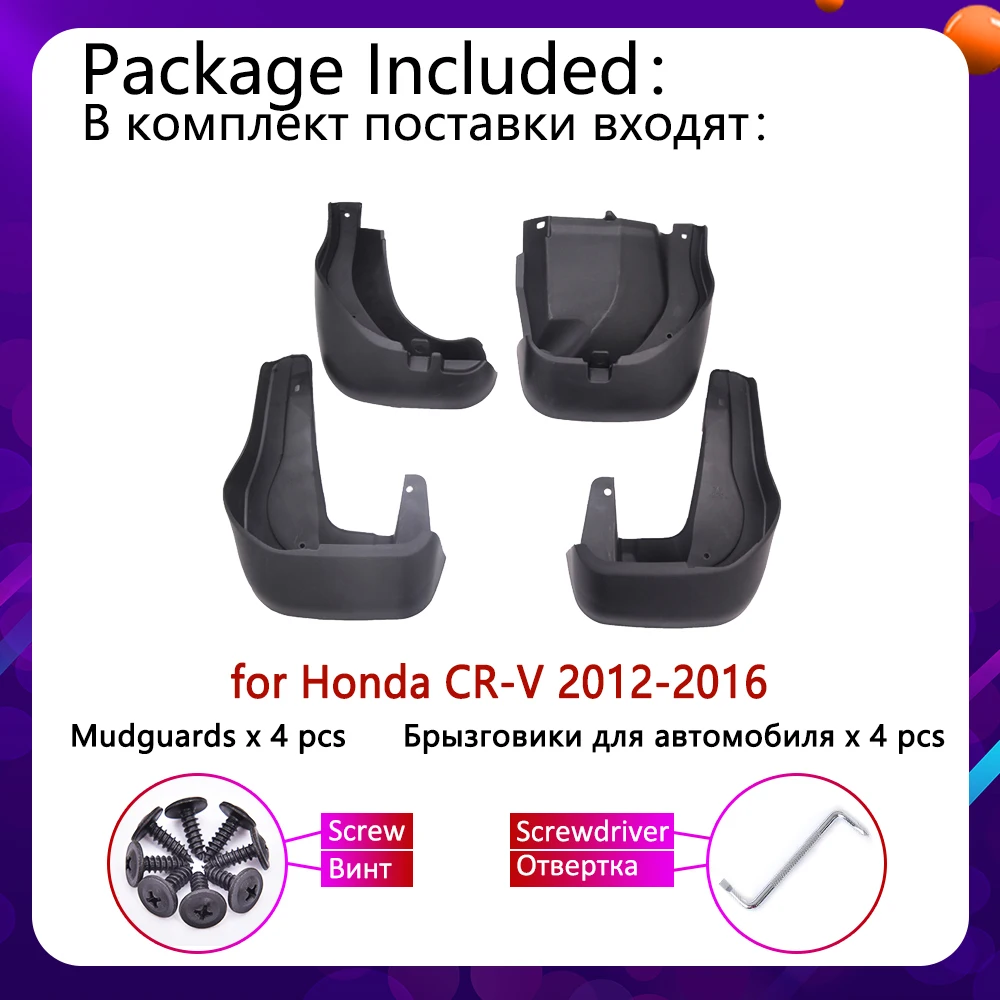 4PCS Rear Mudguards For Honda CR-V CRV CR V 2012 2013 2014 2015 2016 Cladding Splash Mud Flaps Guards Mudflap Car Accessories