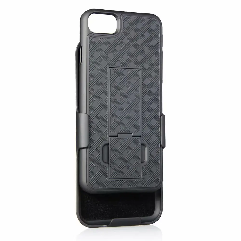 Woven 2 in 1 Hybrid Hard Shell Holster Combo Case With Kickstand & Belt Clip For NEW iPhone SE 2020 2022 SE2 SE3