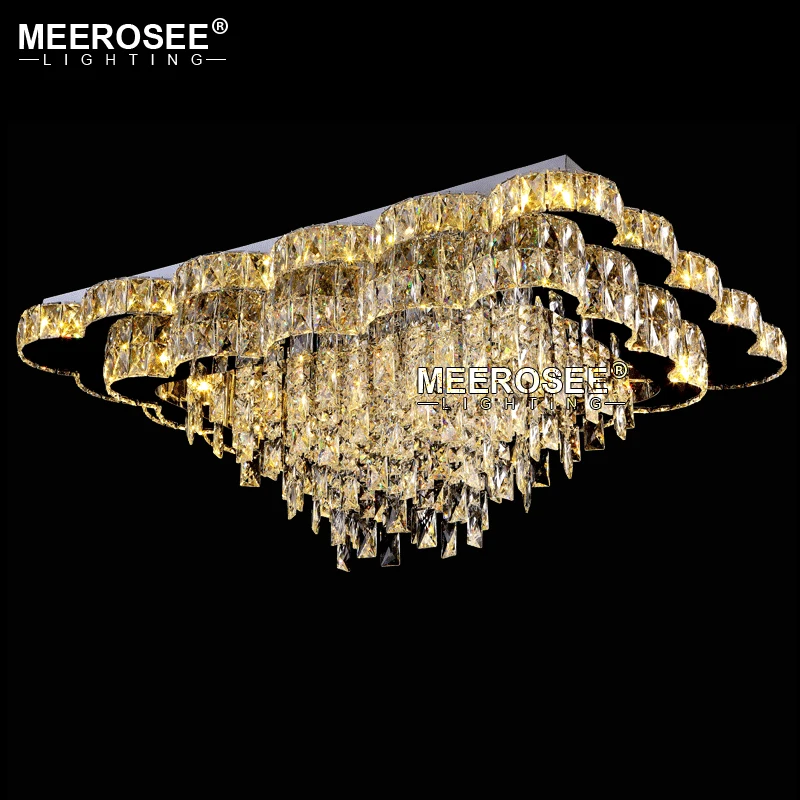 

Meerosee Contemporary Luxury Chandelier Light Modern LED Ceiling Lamp Lighting K9 Crystal Indoor Light for Hotel Restaurant