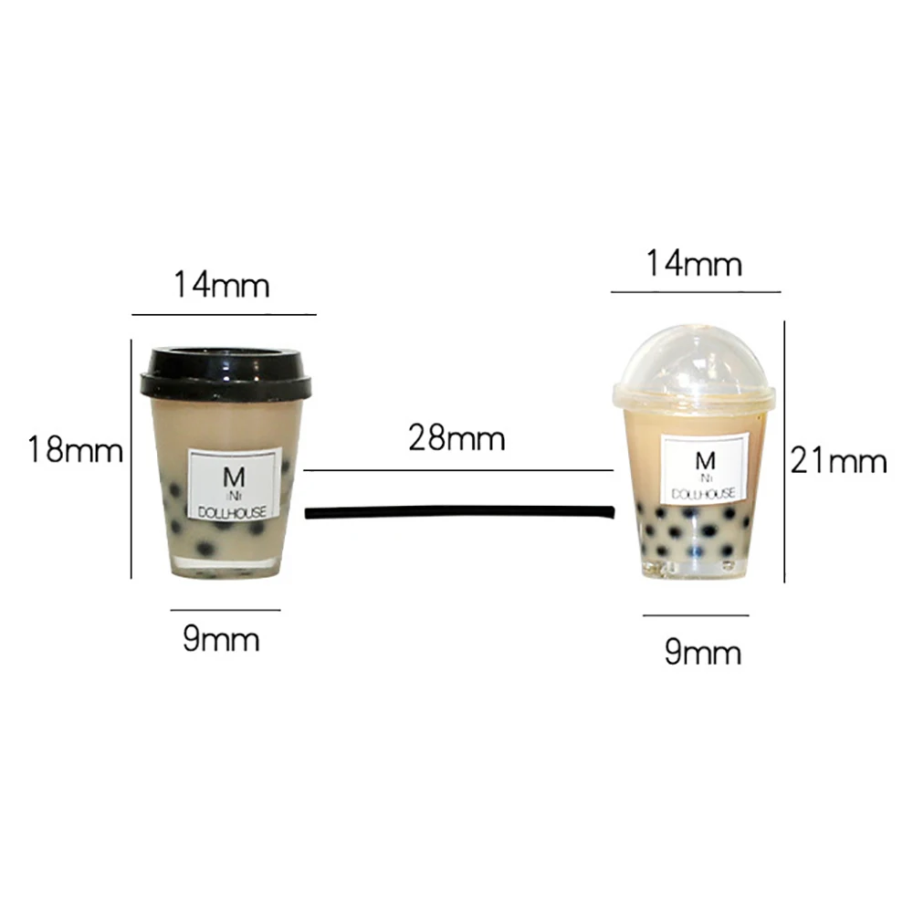 1Pcs 1/12 Dollhouse Miniature Accessories Mini Milk Tea Cup Model Simulation Bubble Tea Drink for Doll House Home Decoration