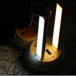 Lámpara LED de noche para lectura de libros, luz de acampada portátil con USB, 24 LED, para escritorio, cargador móvil y portátil