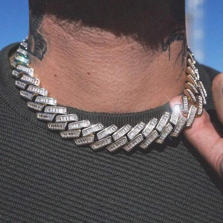 HipHop New Fashion Luxury Iced Out Sparking Bling 5A Zirconia Cz Miami Cuban Link Chain Men Punk Charm Bracelet Necklace Jewelry