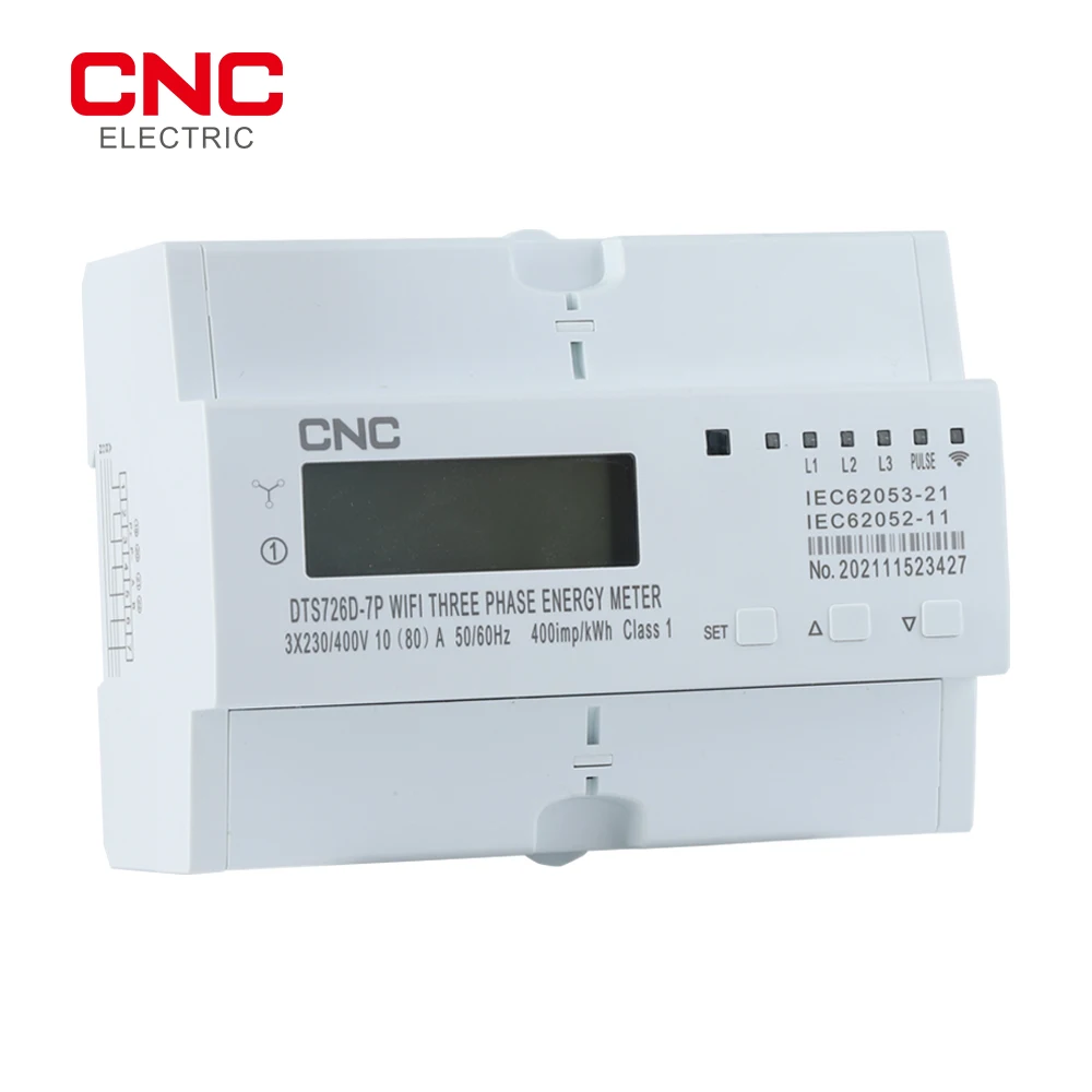 CNC Din Rail WIFI Smart Energy Meter timer Monitor kWh Meter Wattmeter Tuya Single Phase 220V 50/60Hz 65A