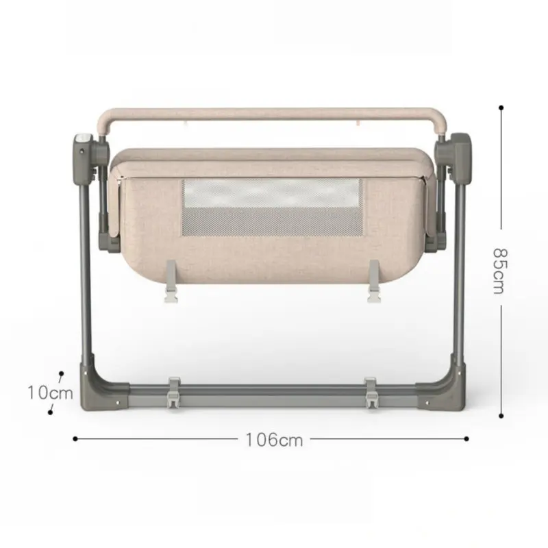 Altura ajustável Berço com Mosquiteiro, Balanço elétrico com colchão, Berço portátil, 82cm Cesta de dormir