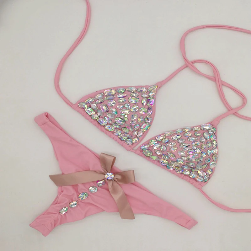 2020 venus wakacje nowy bandaż bikini set diament rhinestone stroje kąpielowe push up strój kąpielowy biquini seksowne damskie stroje plażowe