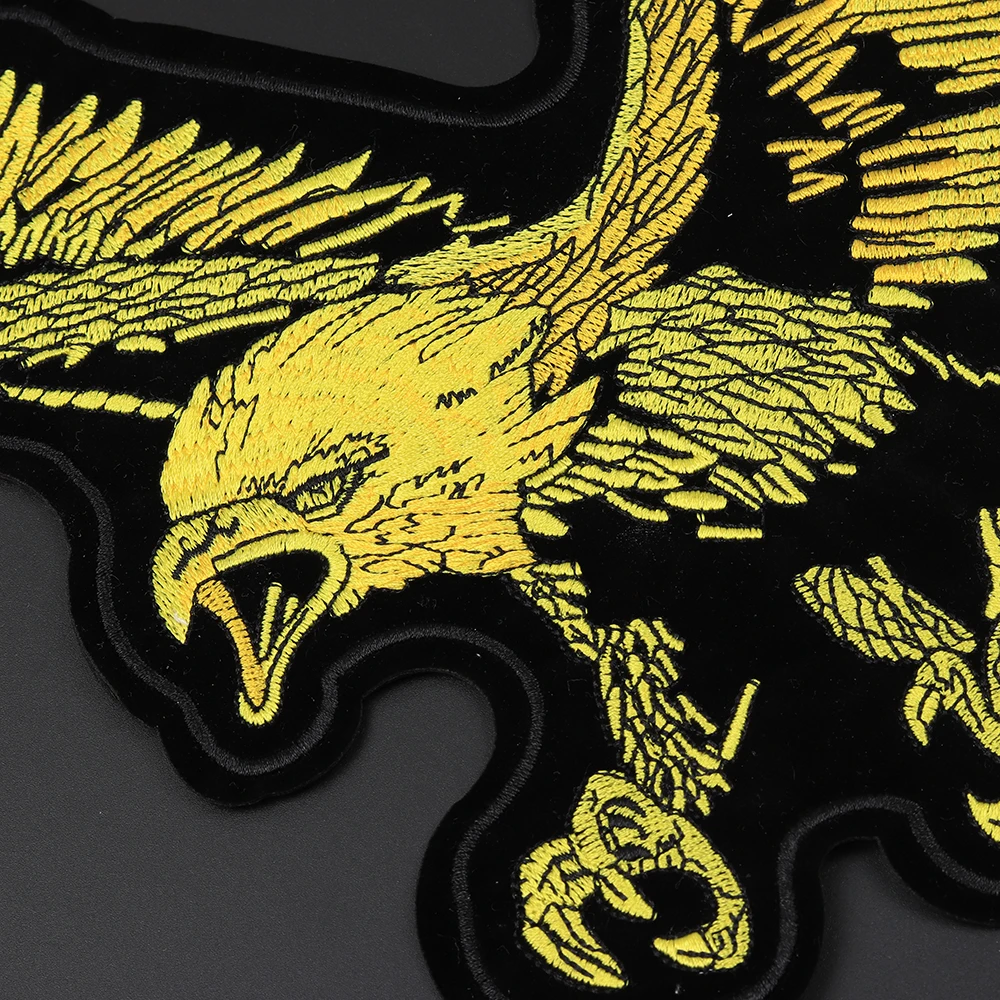 Eagle Embroidery Patches Large Biker Patches On Clothes Punk Badges Embroidered Patch Jacket Coat Accessories Stripe