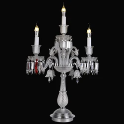 European Crystal Candle Table Lamps Living Room Bedroom Bedside Decoration French Night Stands Luxurious Desk Lights 85-265V