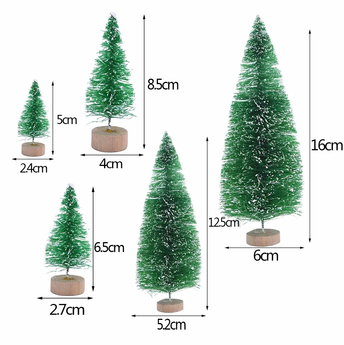 6.5cm to 16cm Small Decorated Christmas Tree Fake Pine Tree Mini Artificial Christmas Tree Santa Snow Home Decoration