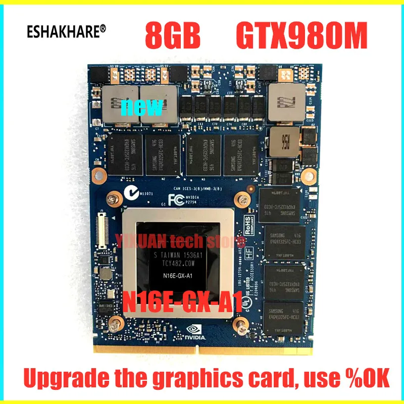 Imagem -01 - Nova Placa Gráfica Original Gtx 980m Gtx980m Sli X-bracket N16e-gx-a1 8gb Gddr5 Mxm para Dell Alienware Msi hp 100 Teste de Trabalho