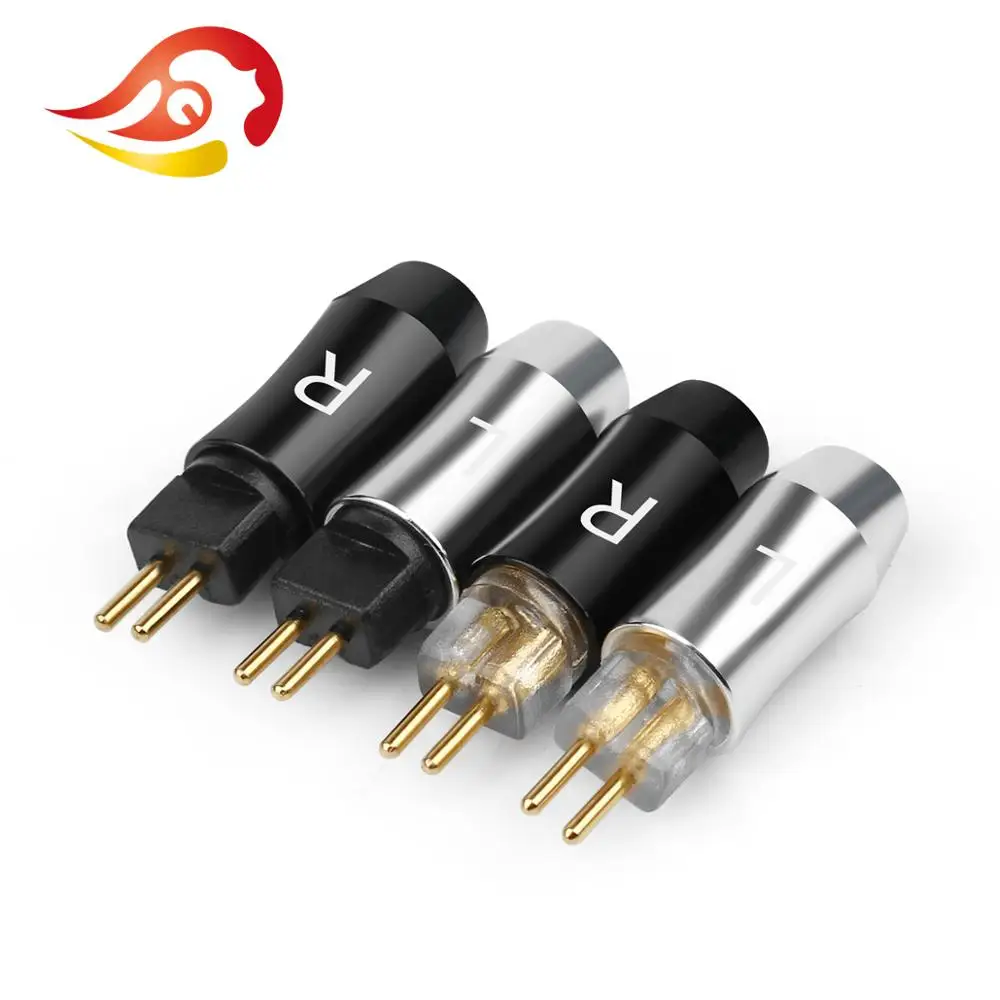 QYFANG 0.78mm Gold-Plated Stereo Earphone Pin Audio Jack Connector HiFi Headset Plug Metal Adapter for UM3X W4R UE18 Headphone