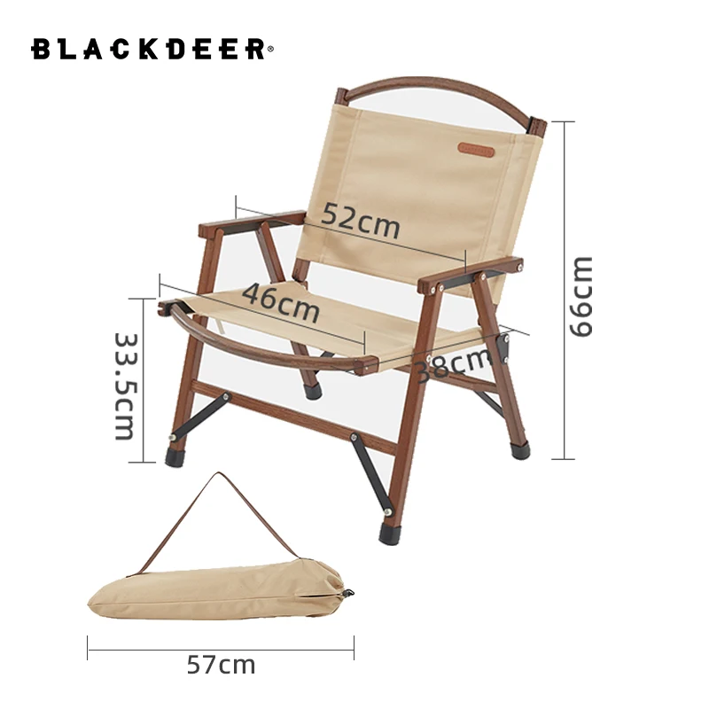 BLACKDEER Outdoor Folding Chair Portable Oak wood Kermit Chair Leisure Fishing Camping Chair