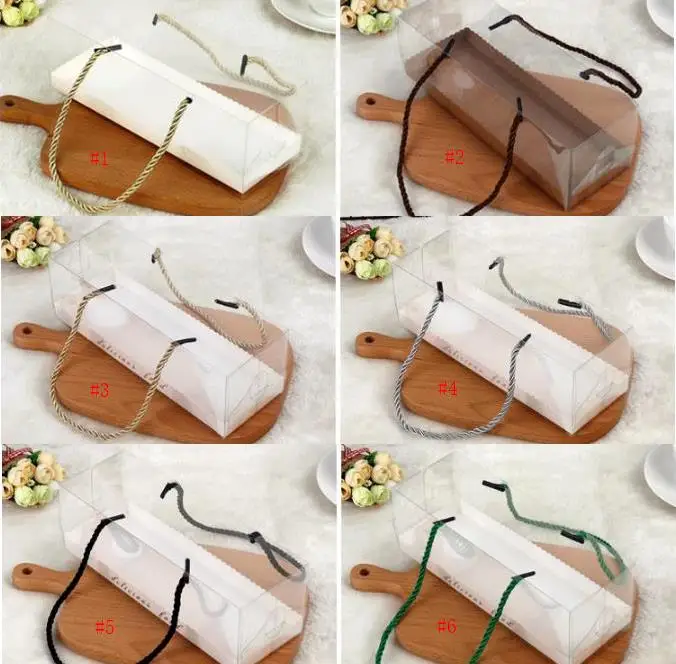 Cajas Transparentes Para Tortas 100 Uds. Embalaje Con Asa, Caja De Regalo, Caja De Dulces, Decoracin Para Fiesta De Boda, Venta