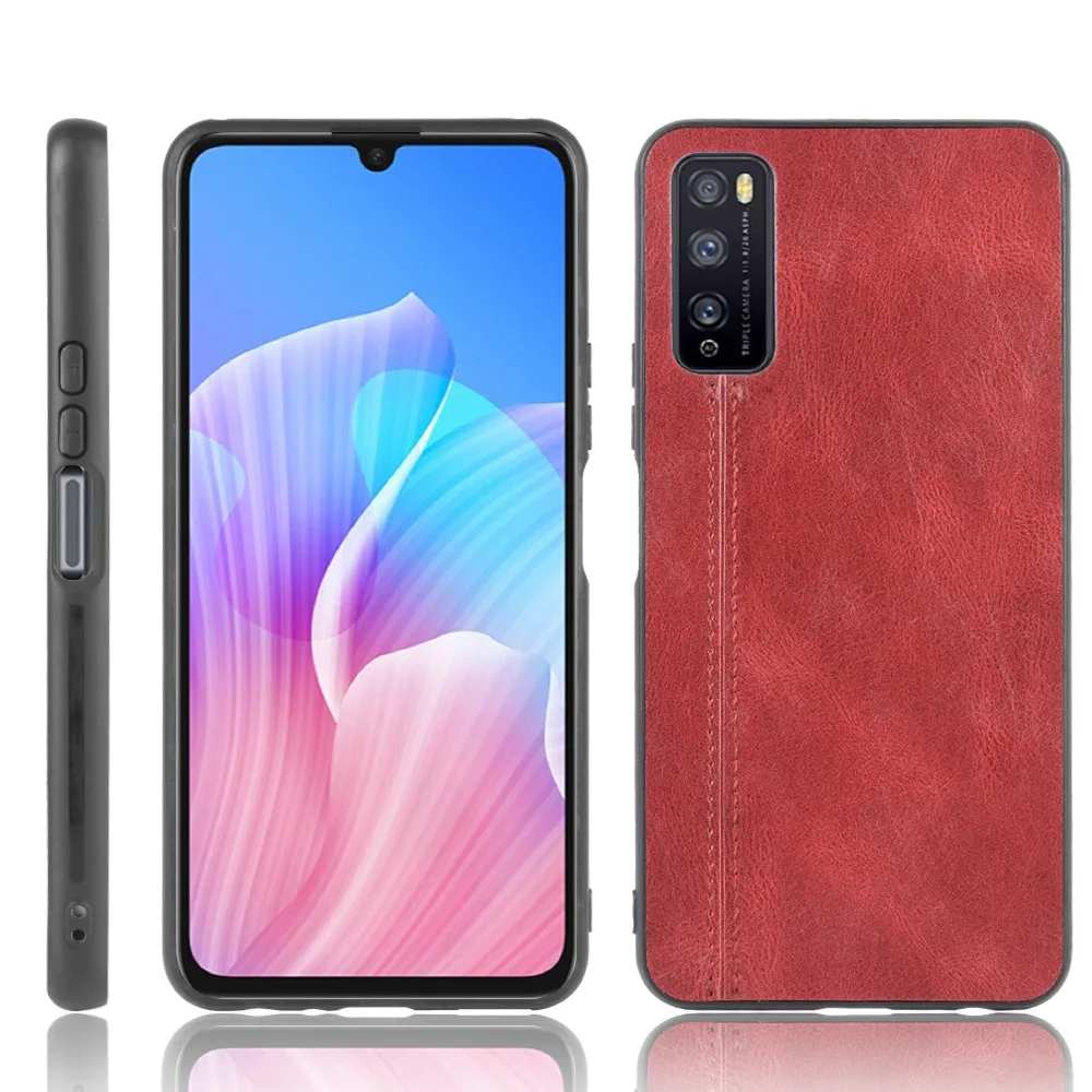 For Huawei Enjoy Z 5G EnjoyZ DVC-AN00 Case Suture Calfskin Soft Edge PU Leather Hard Phone Cover For Huawei Enjoy Z Back Case