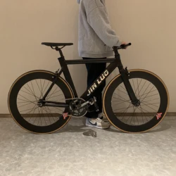 JINLUO Fixed Gear Bike Aluminum Alloy Frame With 70mm Rims Flip-flop Hub Bicycle Logo Customizable