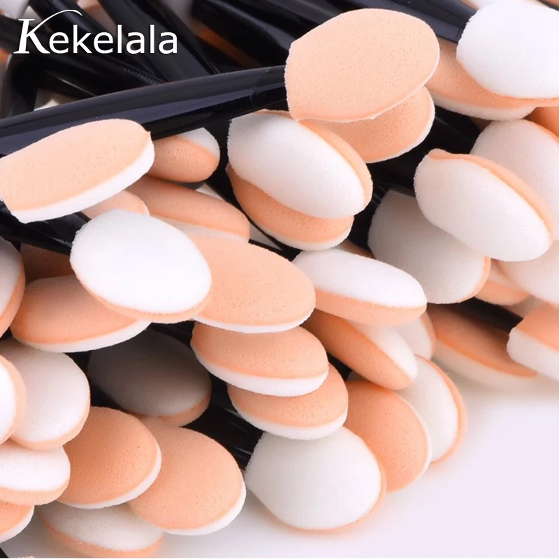 Kekelala 100Pcs/ Bag Small Portable Eyeshadow Applicators In Bulk Double Sponge Eye Shadow Brush Makeup Mini Tools Wholesale