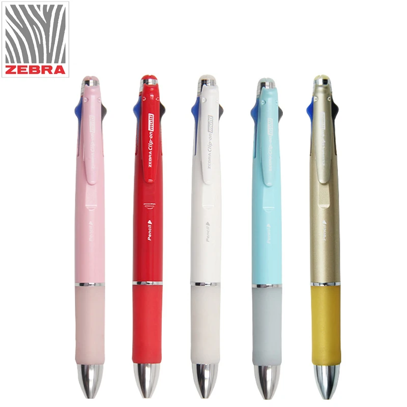 One Piece Zebra B4SA3 Clip-On 4 Color 0.7 mm Ballpoint Multi Pen (Black, Blue, Red, Green) + 0.5 mm Pencil