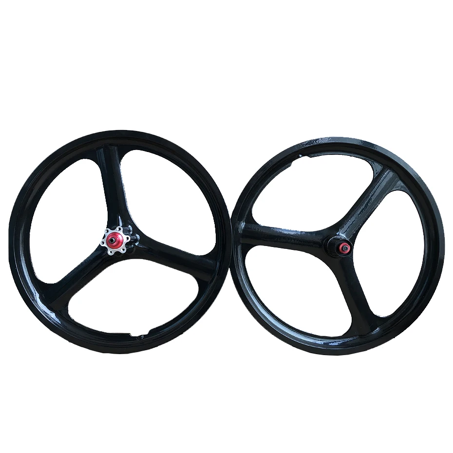 Magnesium Alloy Mountain Bike Wheel Set, Disc Brake Rims, 3 Spokes Cassette, Bicycle, 20 Inch, 406