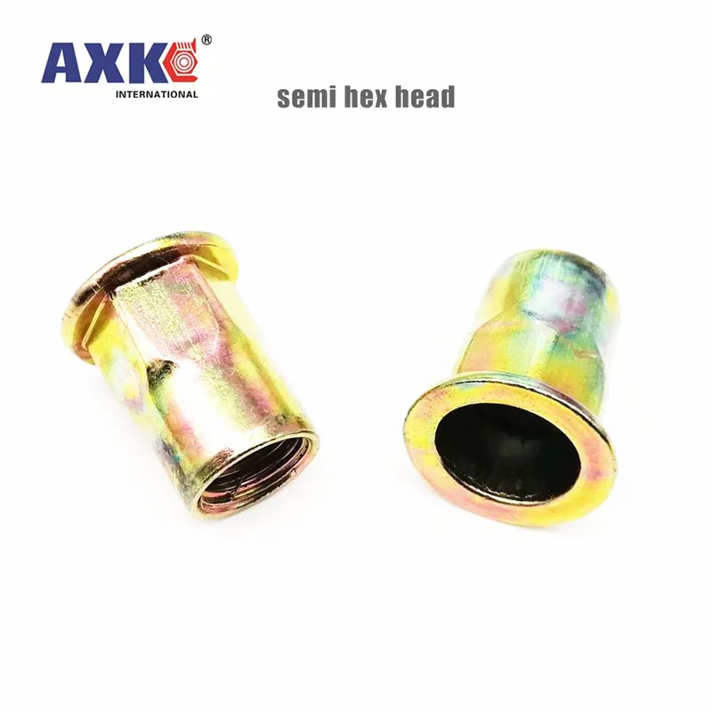 

5/20pcs M4 M5 M6 M8 M10 M12 Carbon Steel Hex Hexagon Flat Head Binding Rivet Nut Insert Rivnut Nutsert Metric Thread