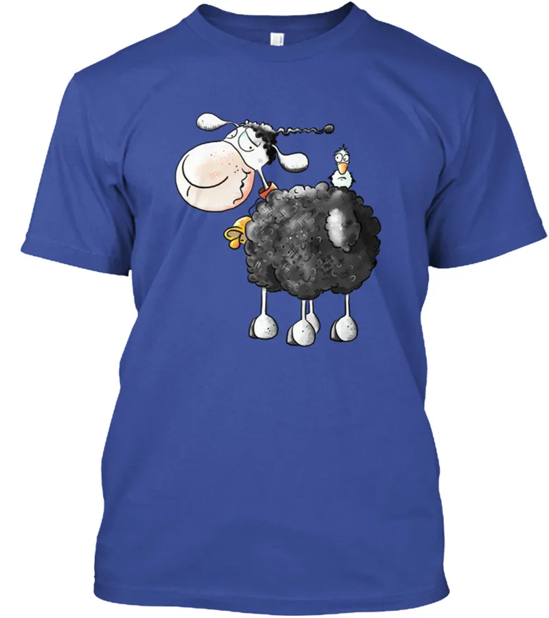 Funny Curly Sheep Graphic T-Shirt. Cotton O-Neck Short Sleeve Men's T Shirt Size S-3XL