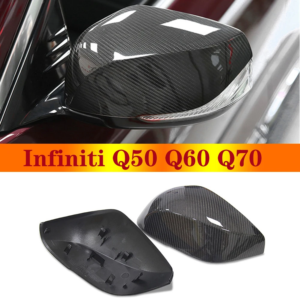 

Side Mirror Cover Carbon Fiber Mirror Caps M Look 1:1 Replacement for Infiniti Q50 Q50L Q60 Q70 2014-2017 Mirror Covers