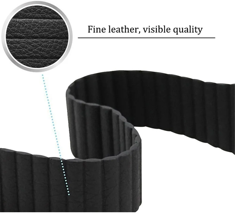 20mm 22mm Loop Leather Strap for Samsung Galaxy Watch Band Active 2 40/44mm Magnetic Bracelet Gear Sport S3 42mm 46mm Wristbands