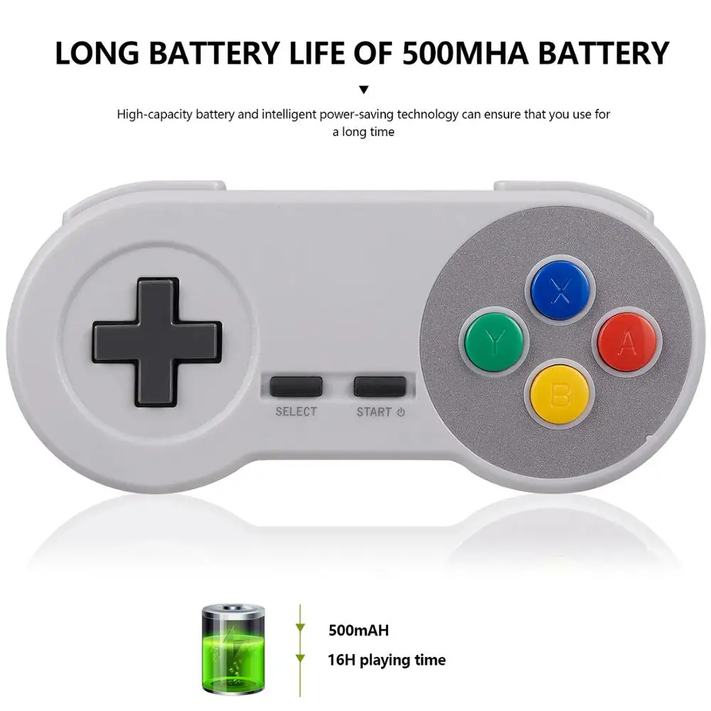 PC Gamepad 2.4G Wireless Game Controller Joystick Joypad SNES Game Pad for Windows 7/8/10 PC MAC Raspberry Pi Retropie Control