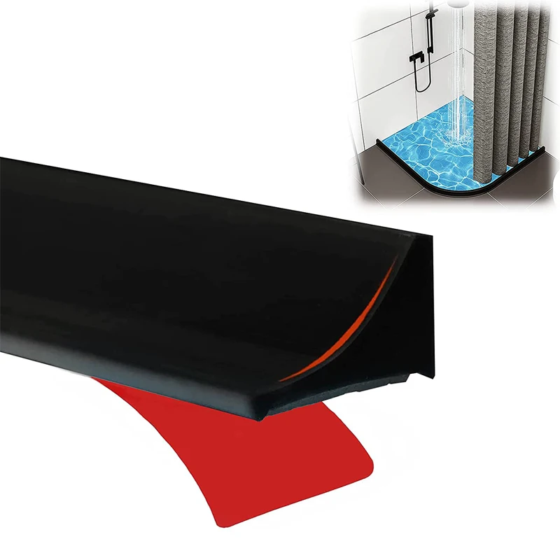 Silicone Bathroom Door Water Retaining Strip Kitchen Countertop Water Stopper Washing Machine Shower Dam Barrier Sealing Strip