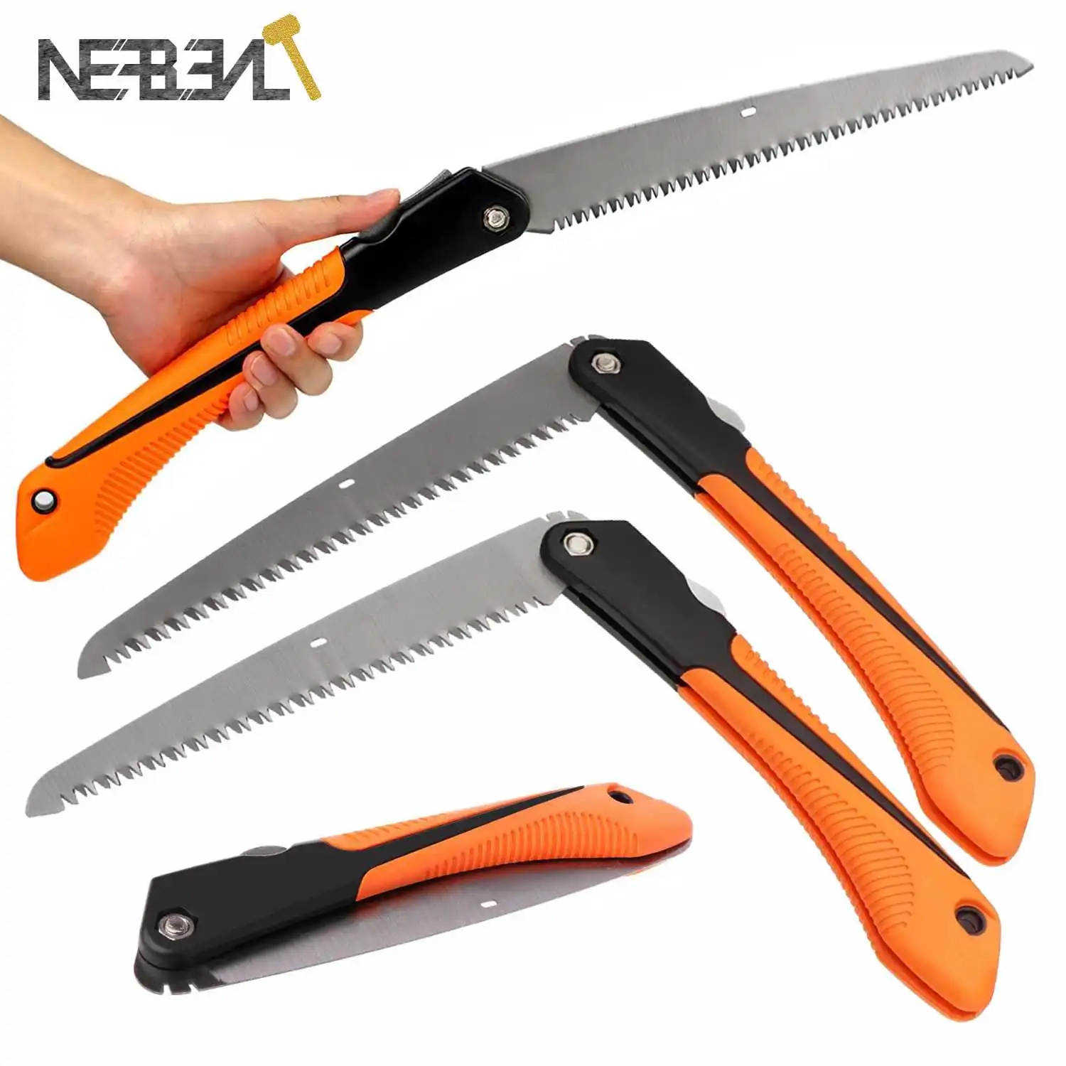 210/250mm Folding Saw Heavy Duty Cutting Extra Long Blade Hand Saw For Wood Camping, Dry Wood Pruning Saw With Hard Teeth