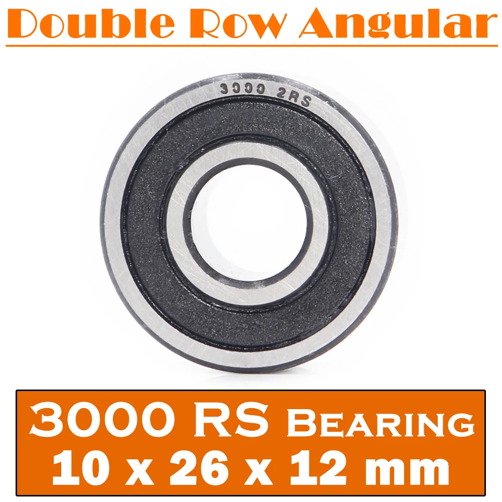 3000-2RS Bearing 10*26*12 mm ( 1 PC ) 3000 2RS Double Row Sealed 3000 RS Angular Contact Ball Bearings