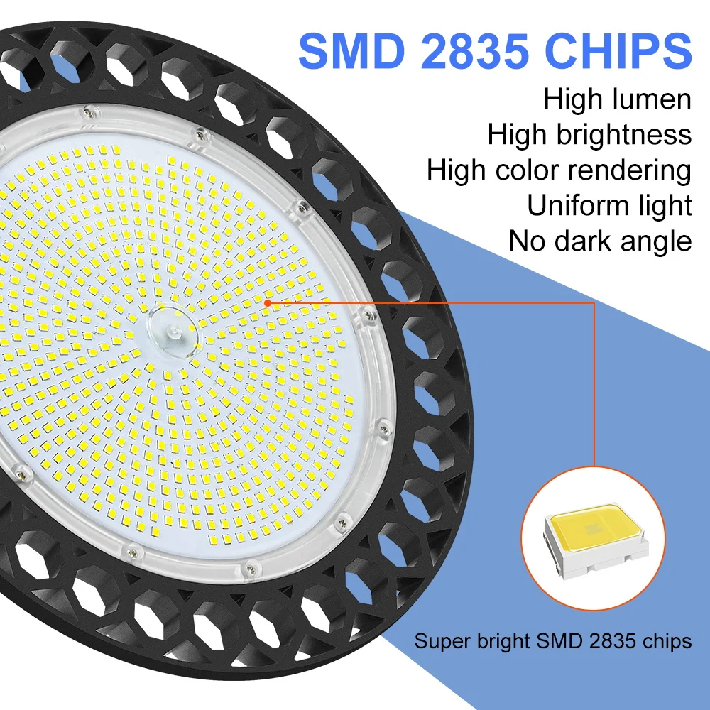 100W Bulb 150W 200W 240W LED UFO Lamp 220V Garage Light LED High Bay Light 110V Bombillas Dimmable Spot Lamp High Power Lighting